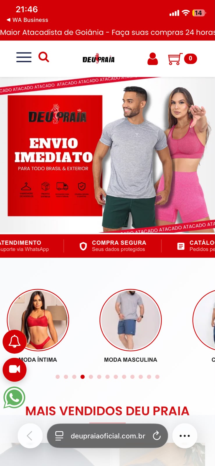Print 3 da loja de vestuário no mobile